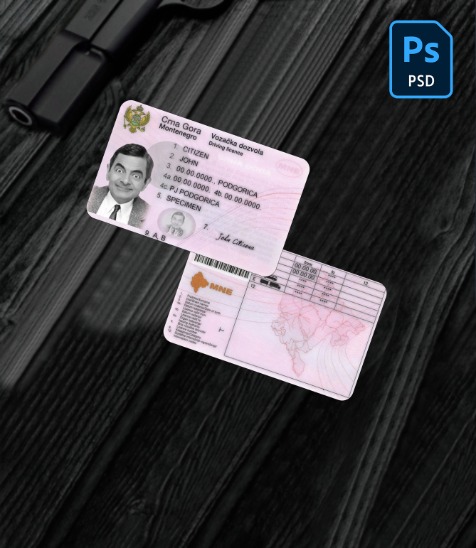 Montenegro driving license PSD